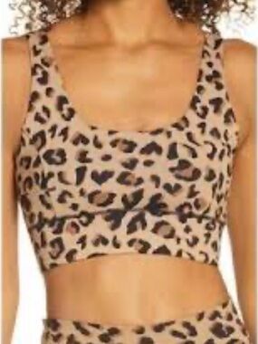 IVL Collective Sports Bra Womens 8 Cheetah Print Workout Stretch Top Excellent